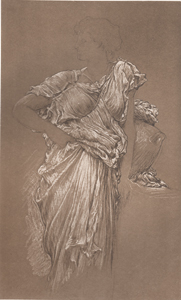 Study of drapery for 'At the Fountain'